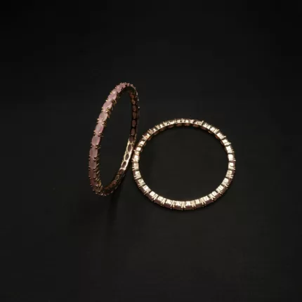 BA-2112001 - Minimalist Pink Stones Bangles