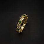 BA-2112004 - American Diamond Emerald Studded Bangle
