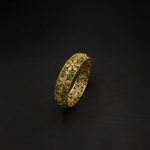 BA-2112006 - American Diamond Emerald Studded Bangle