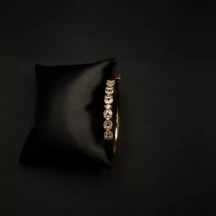 BL-2112005 - Rose Gold Plated American Diamond Cuff Bracelet