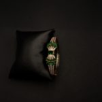 BL-2112007 - American Diamond Emerald Studded Cuff Bracelet