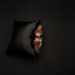 BL-2112009 - American Diamond Ruby Studded Cuff Bracelet