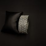 BL-2112012 - White Gold Plated American Diamond Statement Cuff Bracelet