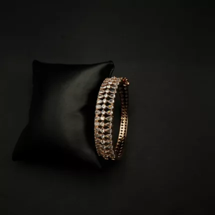 BL-2112013 - Rose Gold Plated American Diamond Cuff Bracelet