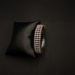 BL-2112016 - Pink Stone Studded American Diamond Cuff Bracelet