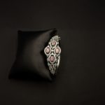 BL-2112019 - American Diamond Pink Stones Studded Statement Cuff Bracelet