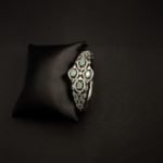 BL-2112021 - American Diamond Mint Stones Studded Statement Cuff Bracelet