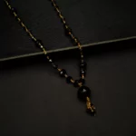 CH-2109003 – Gold Plated Black Crystal Necklace