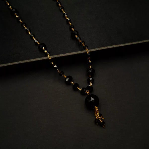 CH-2109003 – Gold Plated Black Crystal Necklace