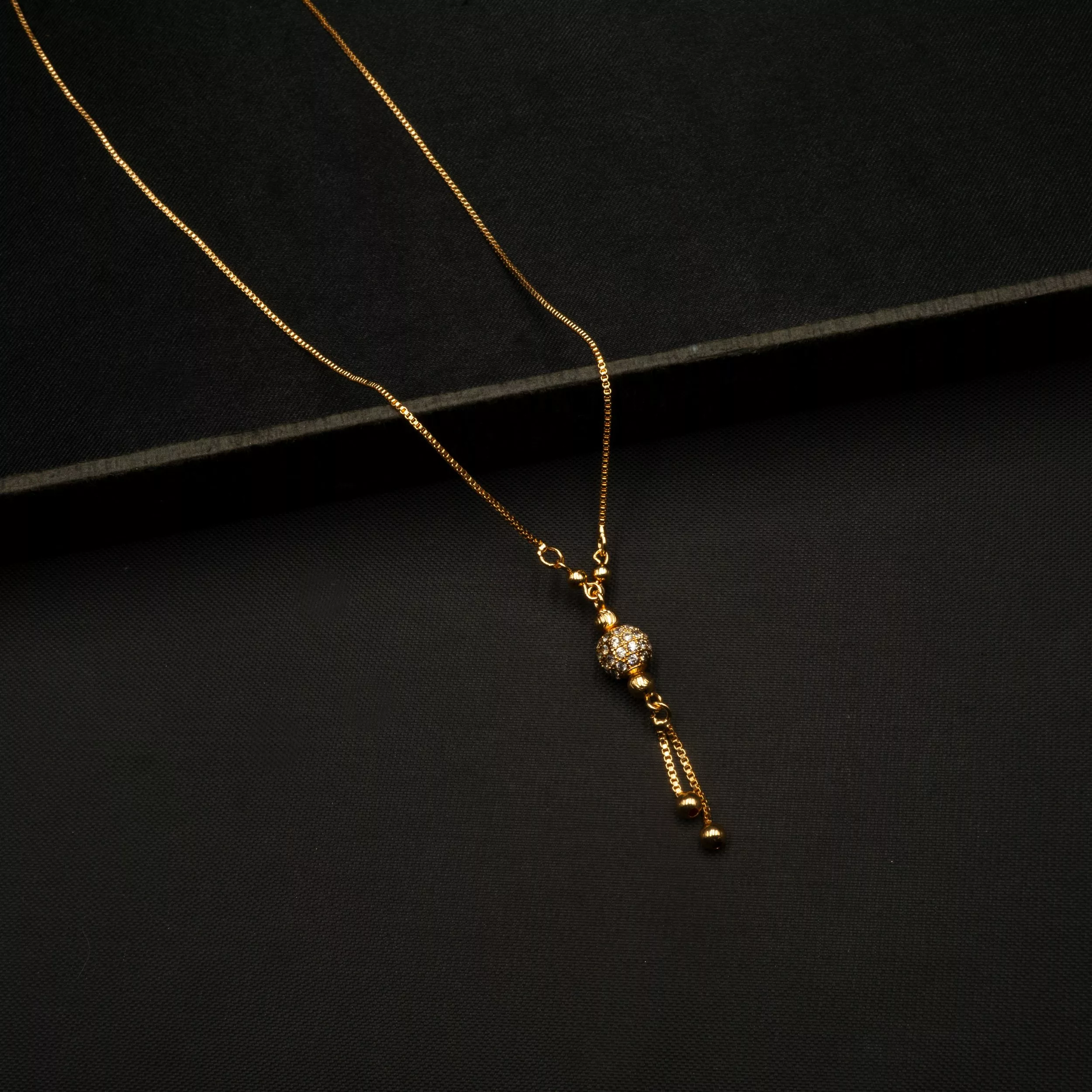 CH-2110005 – Gold Plated American Diamond Ball Necklace CH-2110005 – Gold Plated American Diamond Ball Necklace