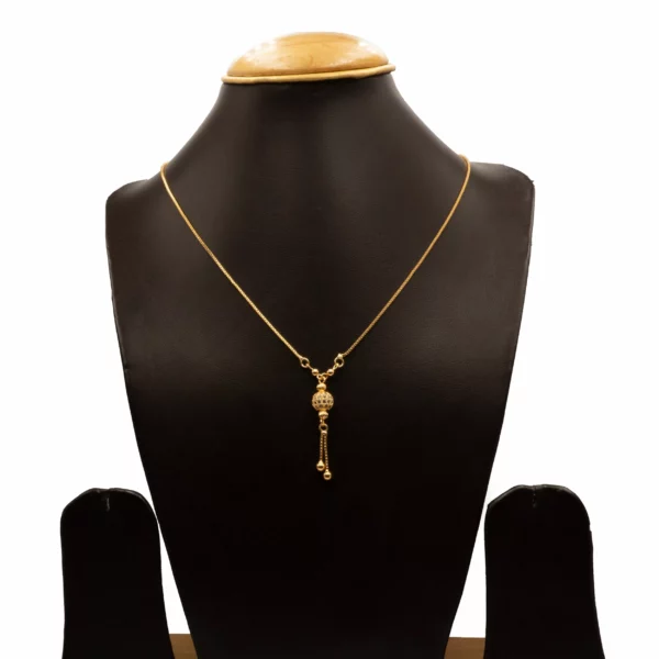 CH-2110005 – Gold Plated American Diamond Ball Necklace