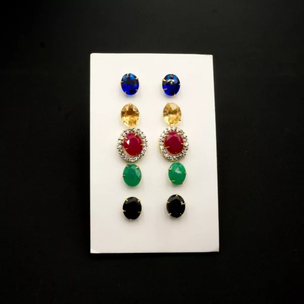 ER-1912003 - 5 in 1 Oval Interchangeable Ear Tops Set