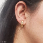 ER-197 - Gold Plated Floral Hoop Earrings
