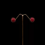 ER-2012005 – Radiant Ruby Flower Stud Earrings