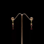 ER-2103015 - American Diamond Dangle Ruby Earrings