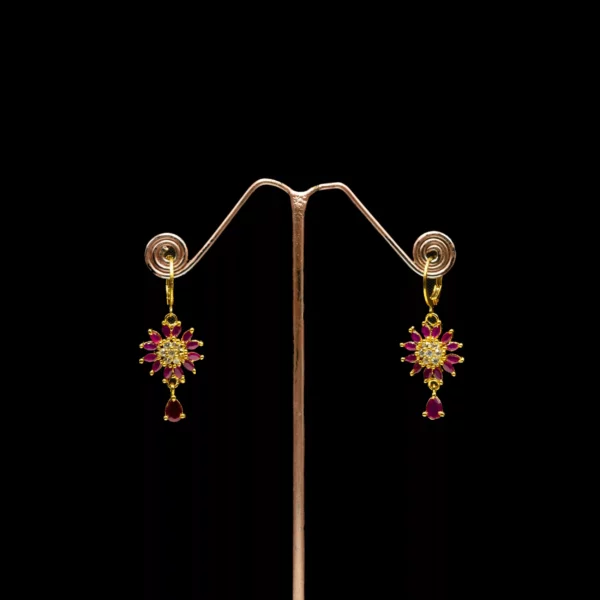 ER-2103024 - Radiant Ruby Dangle AD Earrings