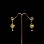 ER-2103025 - American Diamond Flower Dangle Earrings