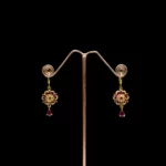 ER-2103027 - American Diamond Flower Dangle Earrings