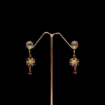 ER-2103036 - American Diamond Dangle Ruby Earrings