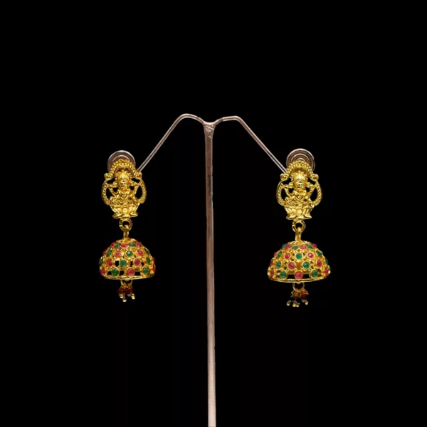 ER-2107010 - Multicolor Gold Plated Goddess Laxmi Earrings