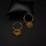 ER-2108001 - Gold Plated Hoop & Pinjada Earrings