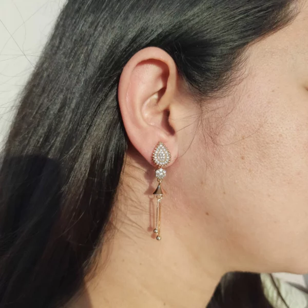 ER-2110007 - American Diamond Dangle Earrings