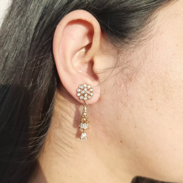 ER-2110008 - American Diamond Dangle Earrings