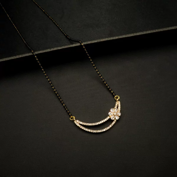 MA-2010013 - American Diamond Moon Flower Mangalsutra