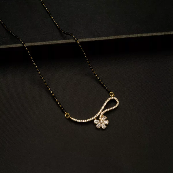 MA-2101001 - American Diamond Contemporary Flower Mangalsutra