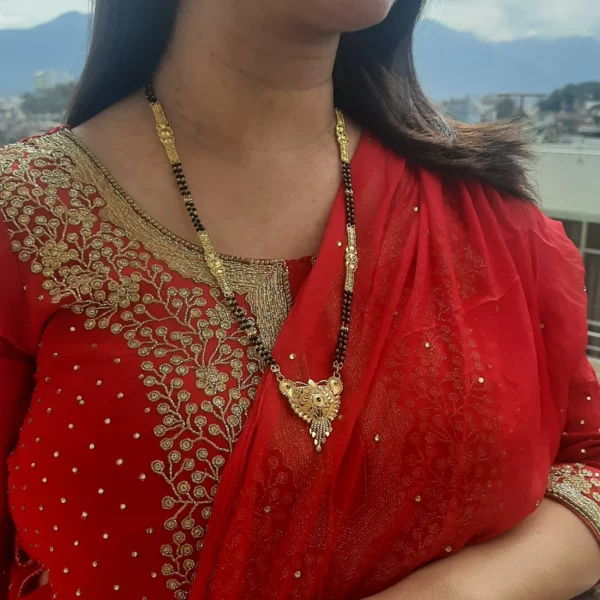 MA-2108004 - Gold Plated Long Traditional Mangalsutra