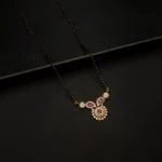 MA-2112002 - American Diamond Ruby Studded Contemporary Mangalsutra
