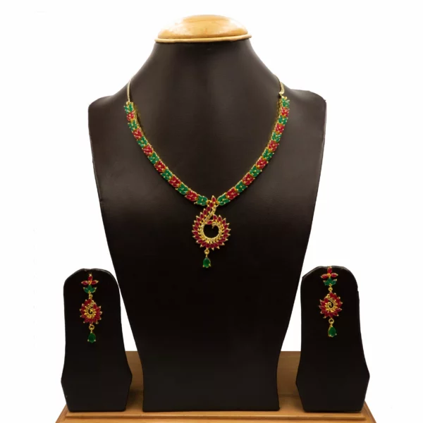 NS-2002001 - American Diamond Multicolor Necklace Set