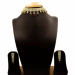 NS-2011030 - American Diamond & Ruby Choker Set