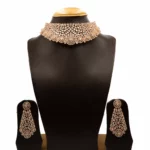 NS-2011038 - Rose Gold Plated American Diamond Choker Set