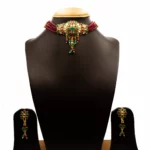 NS-2012002 - Red & Green Crystal Kundan Choker Set