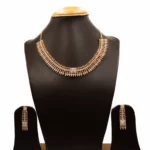 NS-2101024 - Rose Gold Plated American Diamond Necklace Set