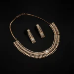 NS-2101024 - Rose Gold Plated American Diamond Necklace Set