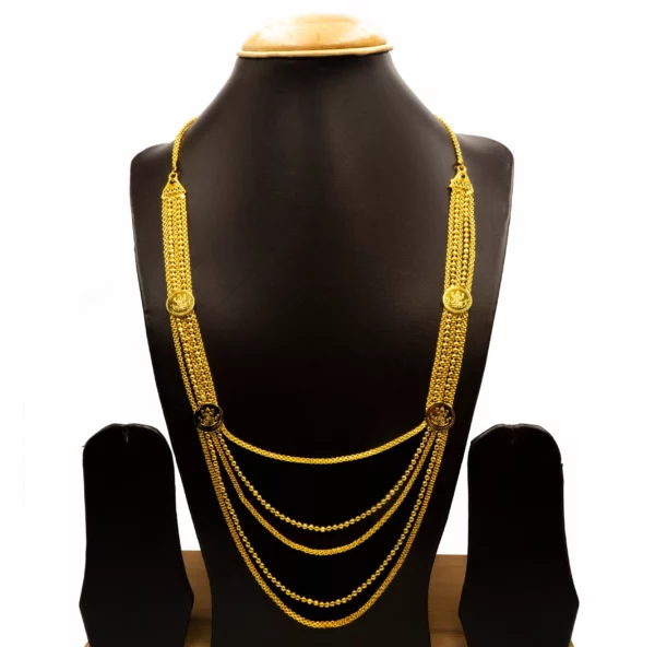 NS-2102001 - Gold Plated Coin Layered Necklace