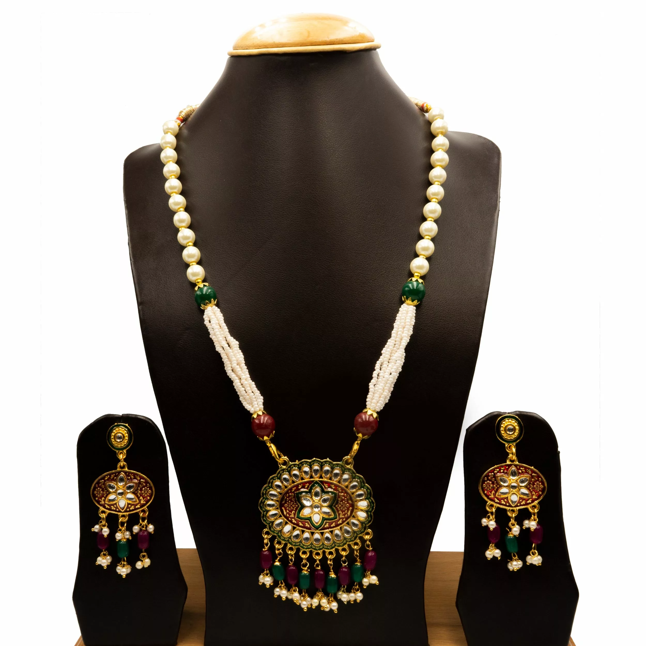 NS-2102005 - Multicolor Kundan & Pearl Necklace Set NS-2102005 - Multicolor Kundan & Pearl Necklace Set