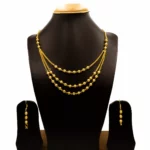 NS-2102011 - Gold Plated 3 Layered Contemporary Necklace Set