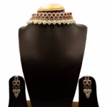 NS-2103004 - American Diamond Ruby Studded Choker Set