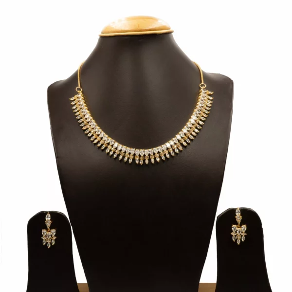 NS-2104024 - American Diamond Collar Necklace Set