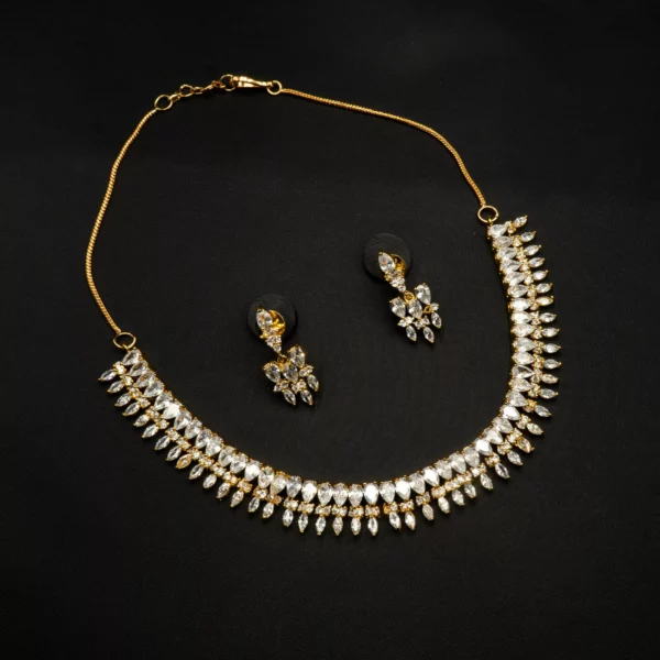 NS-2104024 - American Diamond Collar Necklace Set