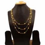 NS-2109001 - Gold Plated 3 Layered Necklace