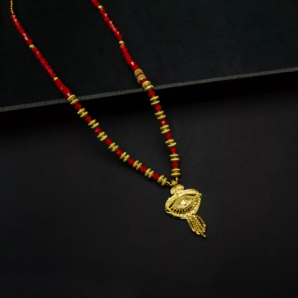 NS-2110001 - Gold Plated Red Crystal Necklace Set