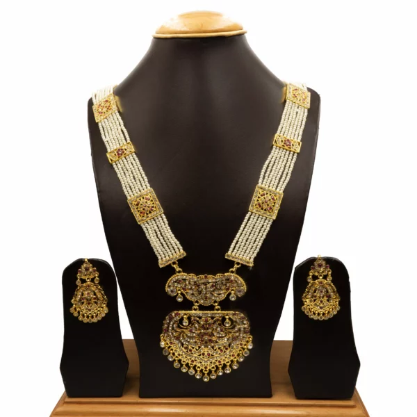 NS-2111001 - Ruby & Kundan Studded Pearl Rani Haar