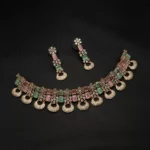 NS-2112003 - American Diamond Multicolor Stones Choker Set