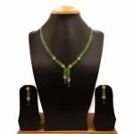 NS-2112005 - Elegant American Diamond & Emerald Necklace Set
