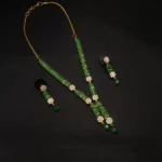 NS-2112005 - Elegant American Diamond & Emerald Necklace Set
