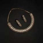 NS-2112006 - American Diamond Pink Stones Collar Necklace Set